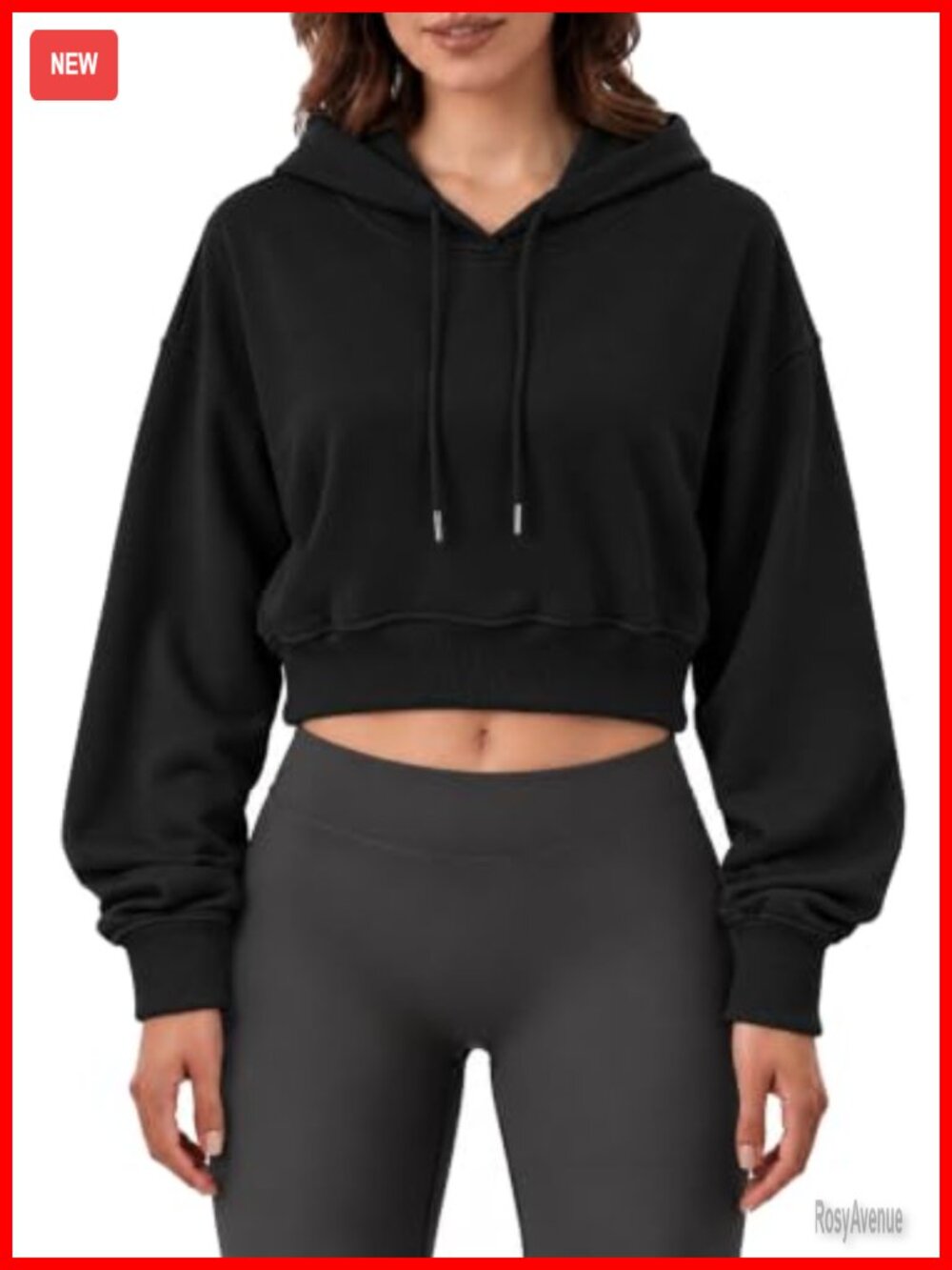 Cropped Hoodie Long Sleeve Crop Top Pullover Sweatshirt